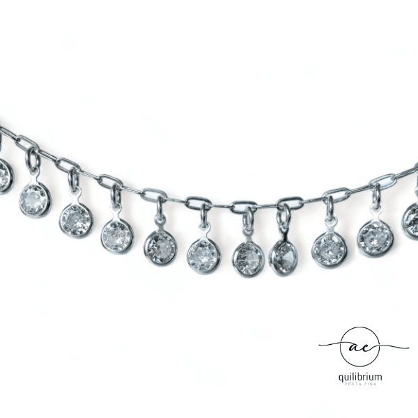 Choker Chuva de Zircônia - Aequilibrium Pratas